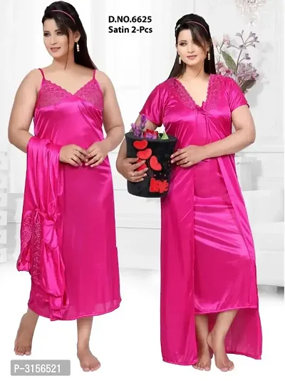 Designer 2-IN-1 Satin Night Gown With Robe