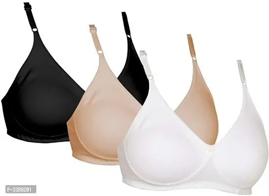 Stylish Cotton Blend Solid Bras For Women-thumb0