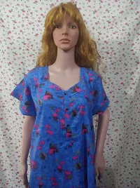 Modern Cotton Printed Night Gown For Women-thumb2