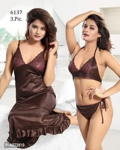 Buy Bridal Night Dress With Bra Panty Set Online In India At
