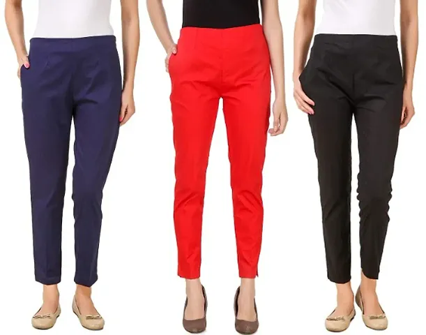 Women's Rayon Solid Ethnic Pant Pack Of 3