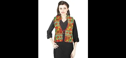 Trendy Cotton Sleeveless Ethnic Jacket