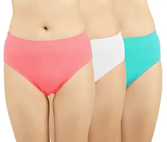 Comfortable Cotton Solid Panties For Women- Pack Of 3