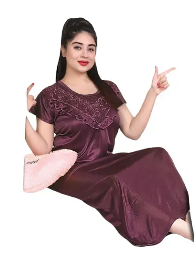 Designer Satin Night Gown/Nighty