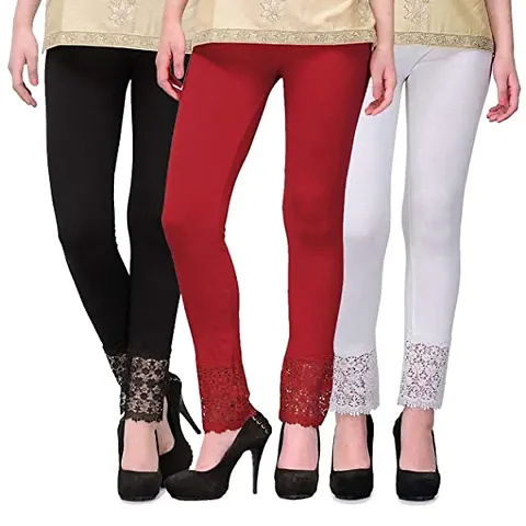 Buy 1 Get 2 Stylish Viscose Lace  Leggings