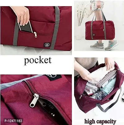 Travel Foldable Nylon Duffle Tote Bag Portable Waterproof Handbag Folding Sport Weekend Shopping Luggage Bag, Flight-Airlines Packing Bag, Gym Sports Bag for Women Girl-thumb4