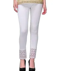 Shivika Collection Stylish Ankle Length Net Leggings for Women and Girl's Combo | Designer Lace Leggings for Girls-thumb1