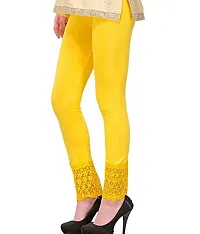 Shivika Collection Stylish Ankle Length Net Leggings for Women and Girl's Combo | Designer Lace Leggings for Girls-thumb1