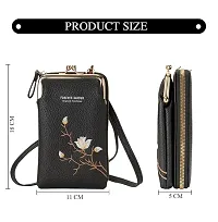 Shivi PU Womens Mobile Cell Phone Cash Card Holder Cross-Body Sling Bag Girls Small Hand Wallet-thumb3