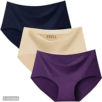 Pack of 3 Women's Cotton Ice Silk Seamless Invisible Panties