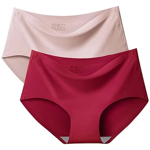 Pack Of 2 Solid Seamless Briefs/Panties For Women