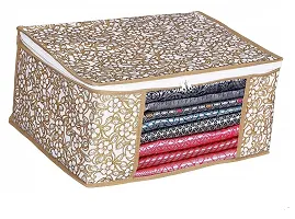 Design 6 Piece Non Woven Fabric Saree Cover/Clothes Organiser for Wardrobe Set with Transparent Window-thumb2