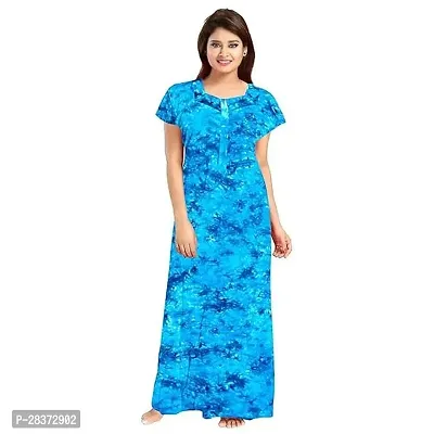 Nighty for Women Cotton Printed Maxi Gown Ankle Length Nighty Night Dress Gown for Women Maxi - Free Size