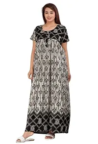 Nighty for Women Cotton Printed Maxi Gown Ankle Length Nighty Night Dress Gown for Women Maxi - Free Size-thumb1