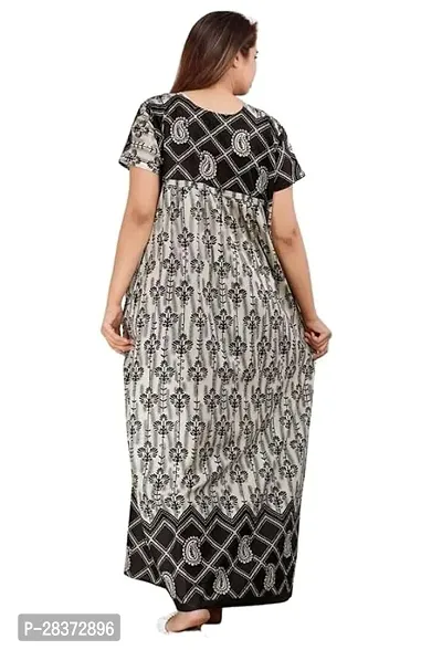Nighty for Women Cotton Printed Maxi Gown Ankle Length Nighty Night Dress Gown for Women Maxi - Free Size-thumb3