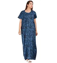 Nighty for Women Cotton Printed Maxi Gown Ankle Length Nighty Night Dress Gown for Women Maxi - Free Size-thumb1
