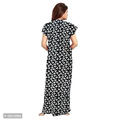 Nighty for Women Cotton Printed Maxi Gown Ankle Length Nighty Night Dress Gown for Women Maxi - Free Size-thumb2
