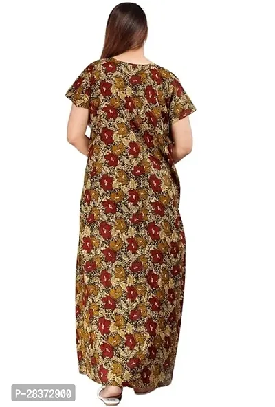 Nighty for Women Cotton Printed Maxi Gown Ankle Length Nighty Night Dress Gown for Women Maxi - Free Size-thumb3