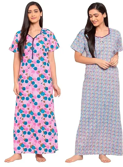 Best Selling Cotton Hosiery Gowns Women's Nightwear 