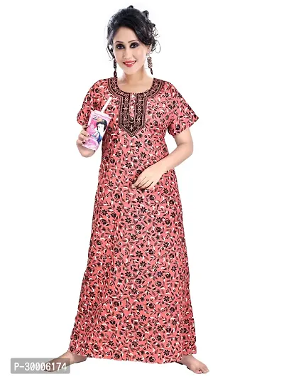 Comfy Cotton Printed Nighty Gown For Women