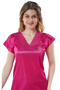 Women's Premium Soft Satin Nighty free size Pack of 2-thumb3