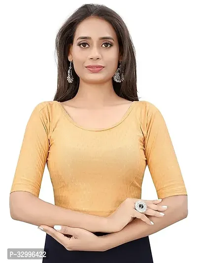 Round Neck Cotton Lycra Readymade Blouse for Women-thumb0