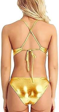 Funtail Lingerie Set for Women, Faux Leather Bra Panty Set-thumb1