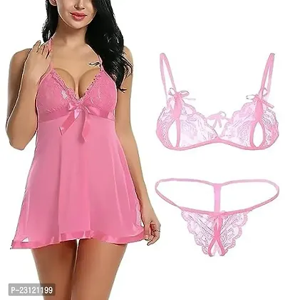 Funtail Babydoll Lingerie for Women, SEXY TOP with BRO PENTY