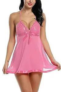 Funtail Babydoll Lingerie for Women, SEXY TOP with BRO PENTY-thumb1