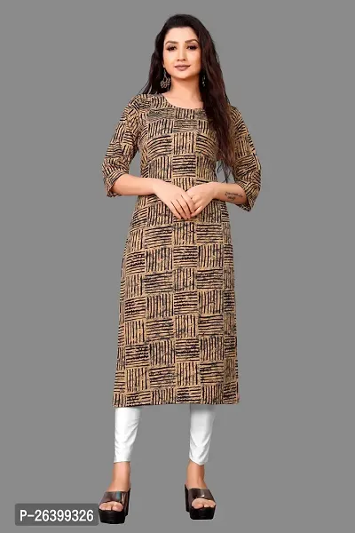 Attractive Multicoloured Printed Crepe Straight Kurta For Women