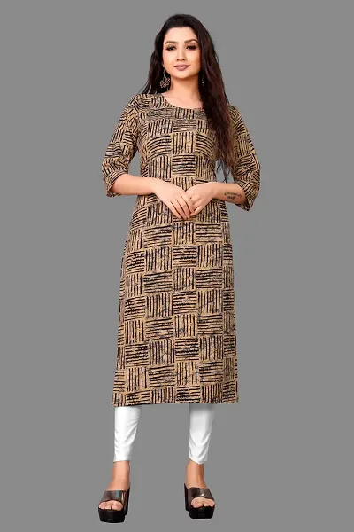 Trendy Crepe Printed Straight Kurta