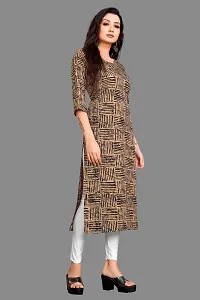 Attractive Multicoloured Printed Crepe Straight Kurta For Women-thumb2