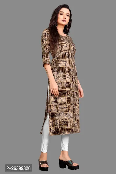 Attractive Multicoloured Printed Crepe Straight Kurta For Women-thumb3