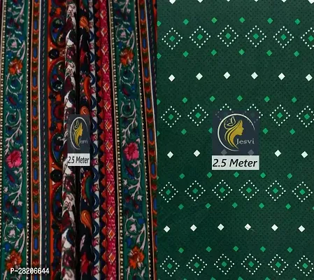 Designer Multicoloured Crepe Unstitched Dress Material Without Dupatta For Women