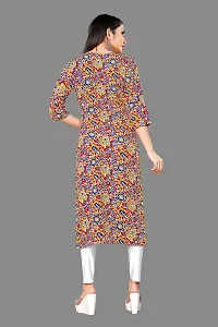 Attractive Multicoloured Printed Crepe Straight Kurta For Women-thumb1