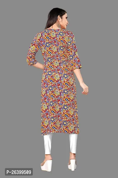 Attractive Multicoloured Printed Crepe Straight Kurta For Women-thumb2