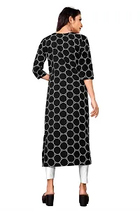 Attractive Black Printed Crepe Straight Kurta For Women-thumb1