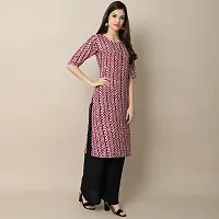 Attractive Purple Printed Crepe Straight Kurta For Women-thumb2