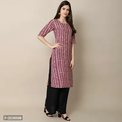 Attractive Purple Printed Crepe Straight Kurta For Women-thumb3