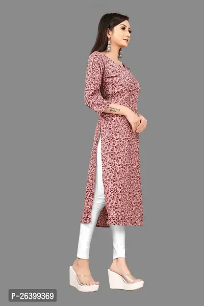 Attractive Multicoloured Printed Crepe Straight Kurta For Women-thumb3