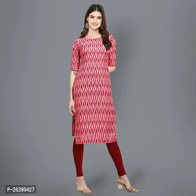 Attractive Multicoloured Printed Crepe Straight Kurta For Women-thumb0