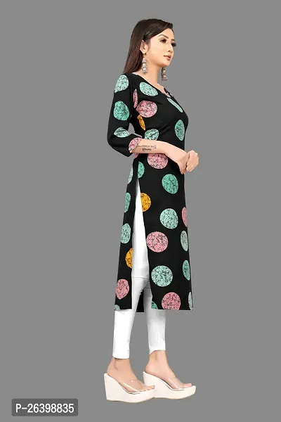 Attractive Multicoloured Printed Crepe Straight Kurta-thumb3