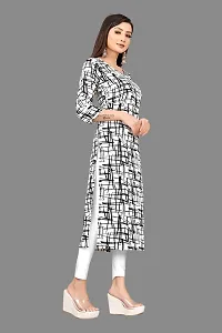 Attractive Multicoloured Printed Crepe Straight Kurta For Women-thumb2