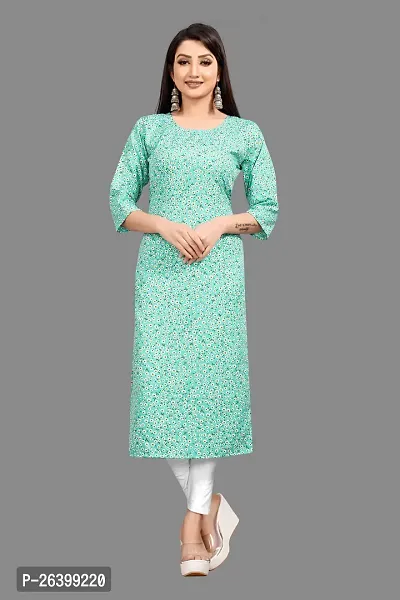 Attractive Multicoloured Printed Crepe Straight Kurta For Women-thumb0