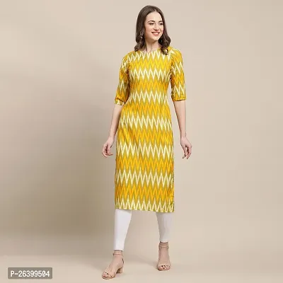 Attractive Multicoloured Printed Crepe Straight Kurta For Women-thumb0