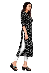 Attractive Black Printed Crepe Straight Kurta For Women-thumb2