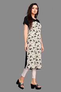 Attractive Multicoloured Printed Crepe Straight Kurta For Women-thumb2