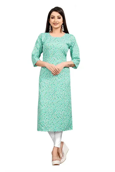 Stylish Crepe Printed Straight Kurti