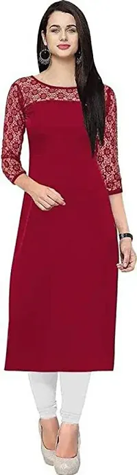 Attractive Solid Blend Straight Kurta For Women