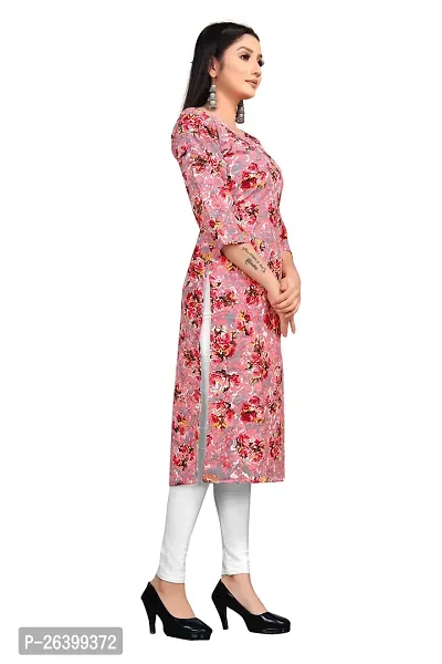 Attractive Maroon Printed Crepe Straight Kurta For Women-thumb3